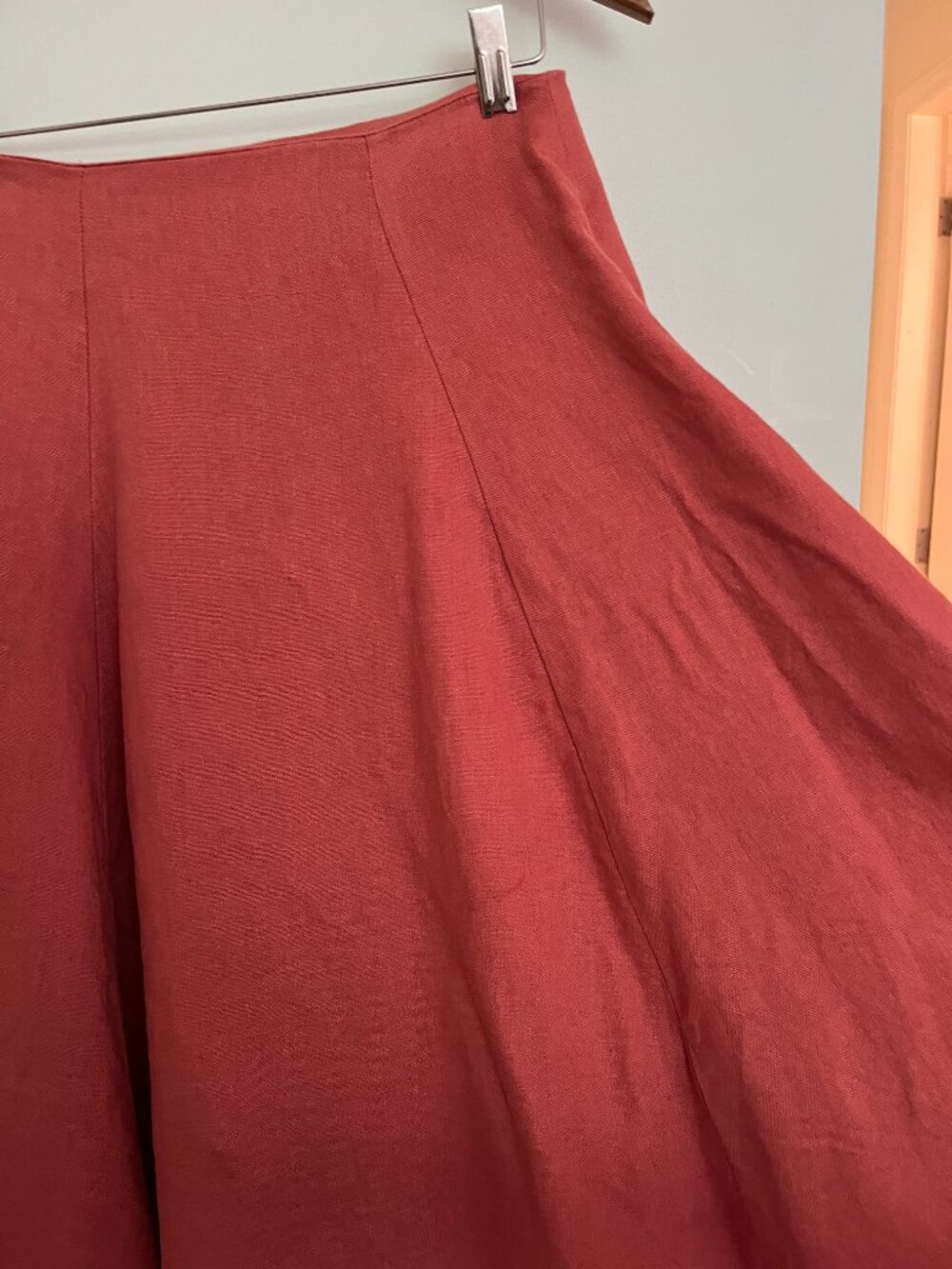 ELIZA FAULKNER | Terracotta Linen Berkley Skirt - Picture 2 of 4